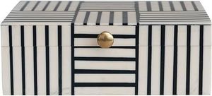 Monochrome Resin Craft Inlay MDF Storage Box Geometric Black White Organizer for Desktop Display Gift Packaging and Decor - Product Image 4