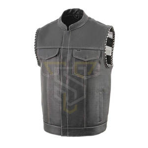 Chaleco de motorista cálido de invierno para trabajo informal para hombre, cuero transpirable de calidad superior con cierre de cremallera personalizable para uso exterior - Product Image 1