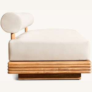 Sofá de madera de teca, cómodo sofá para sentarse en la sala de estar con espuma suave y duradera para que dos personas se sienten encima. - Product Image 4