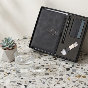 Aurelux Professional Executive Gift Set Featuring Premium Case Bound 192 Pages UV Printed Notebook Metal <b>Pen</b> Business Card - Product Image 5