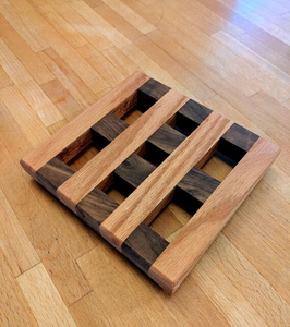 <b>Wood</b> Trivet <b>Mats</b> Square Trivet <b>Mats</b> With Circular Design Anti-Heat For Dining <b>Table</b> Modern Style <b>Wood</b> Trivet - Product Image 3