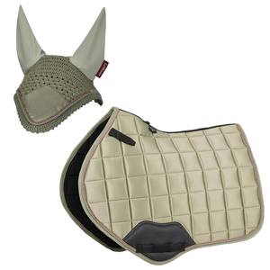 Ensemble assorti de tapis de selle d'équitation en mousse satinée écologique 2026 avec personnalisation par sublimation et masque anti-mouches - Product Image 1