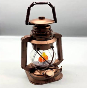 Heavy-duty polished brass <b>stove</b> oil lantern base with intricate crown burner, available at wholesale prices. - Product Image 1