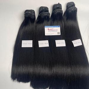 Extensiones de cabello de trama negra natural, precio de superventa, hueso recto, sin enredos, sin desprendimiento, calidad súper sedosa de doble estirado - Product Image 3