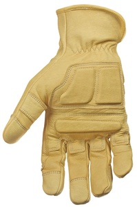 2025 Goatskin Leather Anti Vibration Knuckle Buster <b>Foam</b> <b>Padding</b> and TPR Knuckles Working Gloves With Adjustable Cuffs - Product Image 2