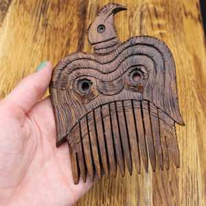Peine para Barba Redondo de Madera, Hecho a Mano, Ecológico, Impermeable, Estilo Art Deco, Desenredante para Cabello, para Hombres, Mujeres y Salones - Product Image 5