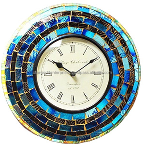 Mosaico de cristal espejo hierro reloj Metal decoración hogar Vintage antiguo Industrial hecho a mano diseño clásico - Product Image 1