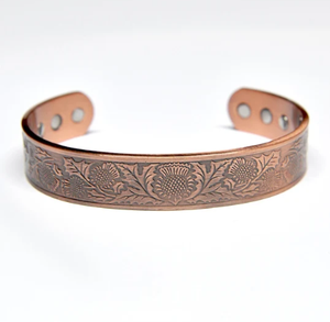Pure Copper <b>Engraved</b> Sacred Om Mandala Magnetic Cuff Bracelet Luxury Handmade Personalization High Polish <b>Bangle</b> Jewelry - Product Image 2