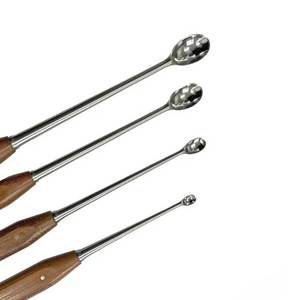 Lot de 4 curettes à os, instruments chirurgicaux vétérinaires orthopédiques en acier inoxydable, marque SURGINEXA, pour chevaux et utilisations multi-spécies - Product Image 2