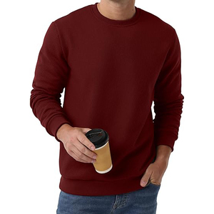 Sweat-shirt en polyester recyclé pour homme, écologique et durable, molleton épais, col rond, coupe décontractée, teint en pièce, toucher doux - Product Image 2
