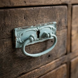 Rustic <b>Ceramic</b> Flat Industrial Design Eco-Friendly Drawer Handle Distressed Green Finish for Dresser Cabinet Furniture - Product Image 1