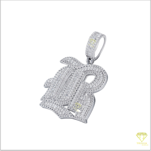Colgante inicial personalizado de tendencia Nombre personalizado con VVS Lab Grown Plating en plata de ley 925 Regalo perfecto - Product Image 2