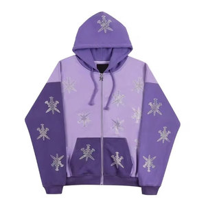 Sweat à capuche pour homme avec strass, style streetwear, scintillant, décontracté, pour soirée, respirant, doux, confortable, pour tous les jours - Product Image 1
