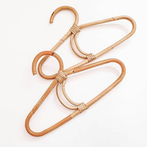 Wardrobe essential great quality wooden hangers for clothes rattan clothing <b>displaying</b> hanger - Product Image 6