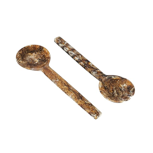 Ensemble de cuillères à salade en résine effet marbre, dernier design, pour servir les aliments et les salades, ustensiles de cuisine, couverts. - Product Image 4