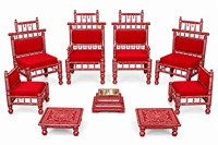 Ensemble de chaises de mandap pour mariage indien Gujarati, modernes, simples, élégantes, détachables, chaises en bois Sankheda royales pour événements aux États-Unis