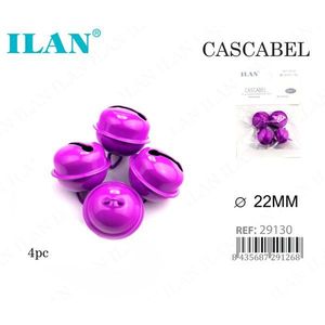 ILAN Campanello Cascabel 22mm Viola 4 pezzi per Accessori Cintura - Product Image 1