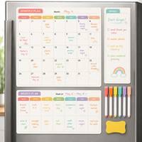 Calendrier magnétique personnalisé pour réfrigérateur, tableau blanc effaçable à sec, tableau de récompenses pour enfants, tableau de comportement, tableau de dessin, aimant de réfrigérateur