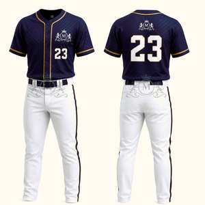 Maillot de baseball pour homme avec numéro 23, logo brodé, tissu polyester respirant, manches courtes, pantalon blanc - Product Image 1