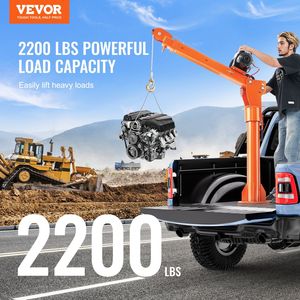 Electric Pickup Truck Crane 2200 Lbs Winch 6000 Lbs Steel Jib <b>Folding</b> Truck-Mounted <b>Bed</b> 2200 Lbs Winch 6000 Lbs Steel Jib Truck - Product Image 2
