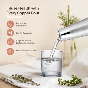 Botella de Agua de Cobre Cromado, a Prueba de Fugas, Ecológica y Elegante, Botella Ayurvédica para Uso Diario, 1000 ml - Product Image 6