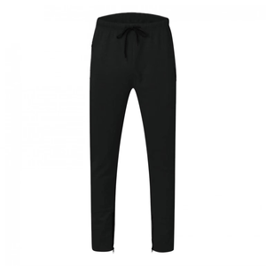 Pantalones Casuales de Algodón Negro para Hombre, Cintura Elástica, Color Sólido, Corte Regular, para Otoño - Product Image 4