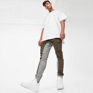 Pantalon cargo kaki pour homme, en toile colorée, plusieurs poches, style décontracté, taille élastique, fermeture éclair, pour l'automne - Product Image 6