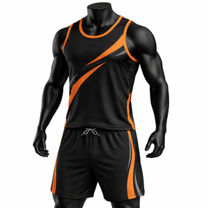 Top Trending Custom Running Uniform <b>Men</b> Sportswear Set Tank Top Shorts Gym Workout Fitness Running Set Oem Private Label - Product Image 1