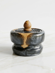 Nouveau Brûleur d'encens Bakhoor en bois et résine naturelle écologique Mubkhar, design moderne pour l'intérieur, idéal pour le Ramadan et l'Aïd - Product Image 4