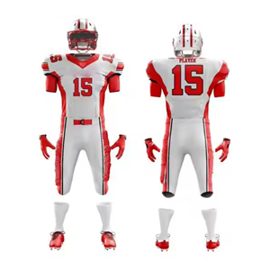 Ensemble d'uniformes de football américain personnalisés professionnels, haute performance, respirant, manches courtes, grande taille, écologique, personnalisable - Product Image 2