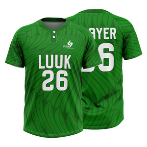 Maillot de baseball personnalisé en gros pour équipe, style 2 boutons, respirant, séchage rapide, polyester, sublimation, chemise de sport - Product Image 4