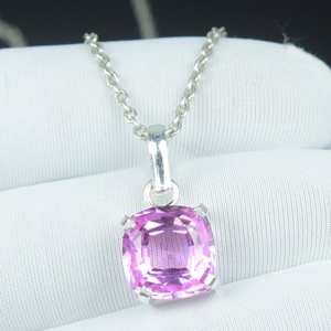 จี้คุนไซต์สีชมพูทรงคุชชั่นสวยงาม เงินแท้ 925 สไตล์วินเทจ โบโฮ งานแฮนด์เมด สร้อยคอเครื่องประดับ - Product Image 4