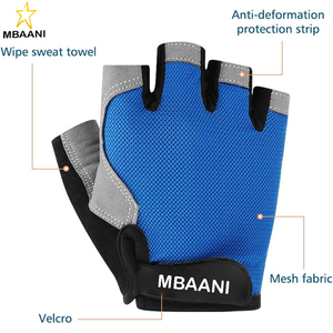 Gants de cyclisme pour hommes et femmes, gants de vélo VTT à demi-doigts, gants antidérapants et absorbant les chocs pour le fitness, le cyclisme et les sports de plein air - Product Image 3