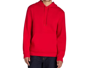Men's Red Hooded Sweatshirt Solid Color Casual Autumn Wear French Terry <b>Knitted</b> Breathable 100% Cotton Custom Logo - Product Image 4