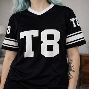 เสื้อเจอร์ซีย์อเมริกันฟุตบอลสำหรับเยาวชน OEM ผ้าโพลีเอสเตอร์ 100% พิมพ์ลายแบบ Sublimation ทรงโอเวอร์ไซส์ ผ้าตาข่าย เสื้อฟุตบอลแนวสตรีทแวร์ - Product Image 5