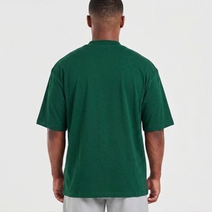Camiseta Verde de Diseño Premium para Hombre, Corte Cuadrado, Algodón Grueso, Hombros Caídos, Ajuste Relajado, Cuello Redondo, Estilo Urbano, Esencial para el Verano - Product Image 6