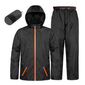 Traje Impermeable Universal para Adultos, Chaqueta con Capucha y Pantalones de Poliéster, Conjunto para Senderismo, Camping y Uso Casual al Aire Libre - Product Image 1