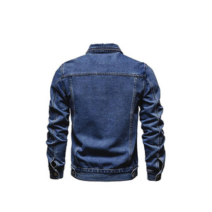 เสื้อแจ็คเก็ตยีนส์ผู้ชายระดับพรีเมียมทรงสลิมฟิตดีไซน์คลาสสิคแบบ Trucker ติดกระดุมด้านหน้า เสื้อคลุมลำลองสำหรับผู้ชาย - Product Image 2