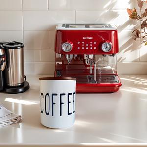 Large Capacity <b>Kitchen</b> <b>Storage</b> Canister Set With Airtight Wooden Lid Bold Letter Design Modern Countertop Organizer For Tea - Product Image 3