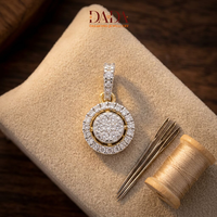 Collier pendentif rond en diamant Halo, pendentif double cercle, bijoux fins de luxe, cadeau pour femmes