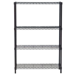 Estante de Hierro con Revestimiento Plástico de 4 Niveles, 140x90x35cm, Negro, para Almacenamiento - Product Image 2