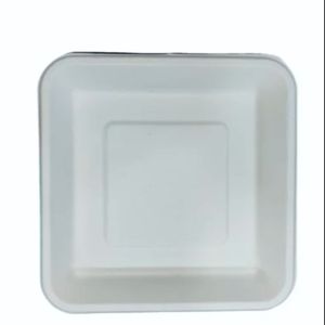 Plateau alimentaire 1D écologique en bagasse, jetable, en pulpe de canne à sucre, biodégradable, pour la vente à emporter et la restauration - Product Image 1