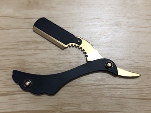 มีดโกนหนวดตรงแบบมืออาชีพ ทำจากสแตนเลส พร้อมด้ามจับเหล็ก - Product Image 2