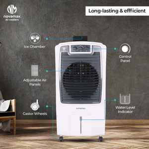 Enfriador de Aire Oscilante Automático SUPREMO de 80 LITROS con Control Remoto, Tanque de Agua Grande, Velocidad de Ventilador Suave para Dormitorio u Oficina - Product Image 1