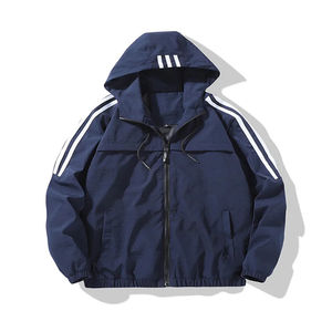 Dernier modèle OEM Veste coupe-vent sportive camouflage imperméable à capuche color block avec cordon de serrage et poche à rabat 2026 - Product Image 1