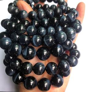 ลูกปัดพลอยตาเสือสีน้ำเงินธรรมชาติ เกรด 5A รูปทรงกลม ครึ่งเส้น สำหรับทำเครื่องประดับ DIY - Product Image 3