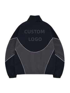 Custom Reflective Print Logo Nylon Tracksuit Unisex Windbreaker Outdoor Running Zip up Hoodie <b>Jacket</b> Nylon Color Track <b>Jacket</b> - Product Image 5
