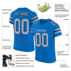 Camiseta de Fútbol Personalizada, Color Azul Pantera, Gris Claro, Negro, Malla Transpirable, Secado Rápido, Ligera, para Equipo Deportivo - Product Image 3