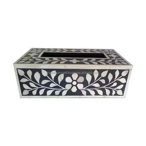 Caja de Pañuelos con Incrustaciones de Hueso Hecha a Mano - Estilo Clásico, Decoración Ecológica para el Hogar, Diseño de Color Personalizable para Mesa, Hogar, Oficina, Hotel - Product Image 1