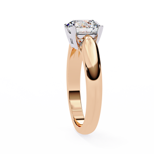 Bague de mariage en diamant de laboratoire de qualité supérieure, taille coussin |   Bague de fiançailles solitaire en or 10 carats |   Certifié IGI Luxe Tendance - Product Image 5